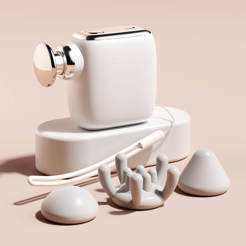 Alt View 3. Cluzine - Pocket Massage Gun Brushless Mini Electric Muscle Massager - White.