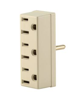 Leviton - Grounded 3 outlets Outlet Adapter 1 pk