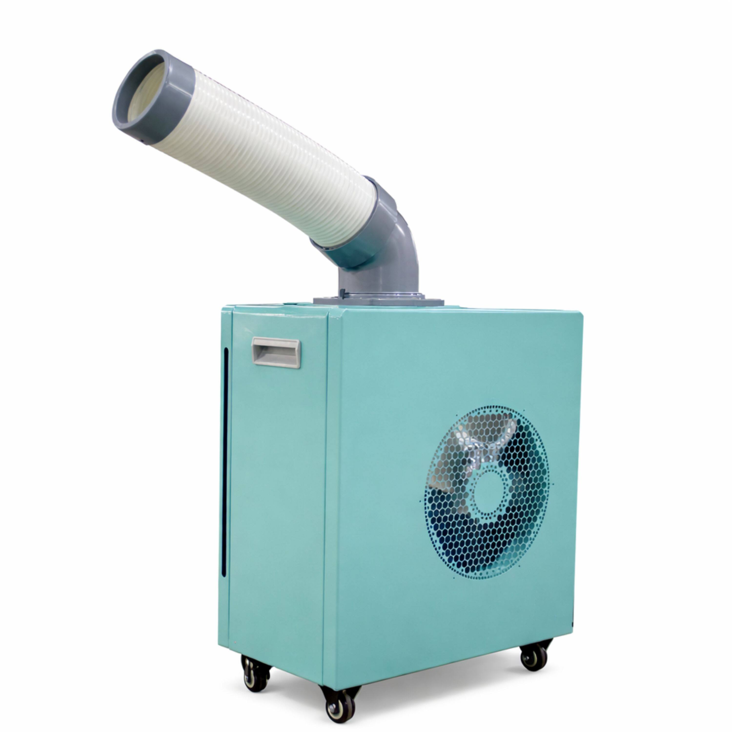 Left. Equator - Equator 9000 BTU Portable Outdoor Air Conditioner, Heater & Fan 3-in-1, IP24, Quiet | 600 Sq. Ft. Outdoors/Garage 110V - Turquoise Blue.