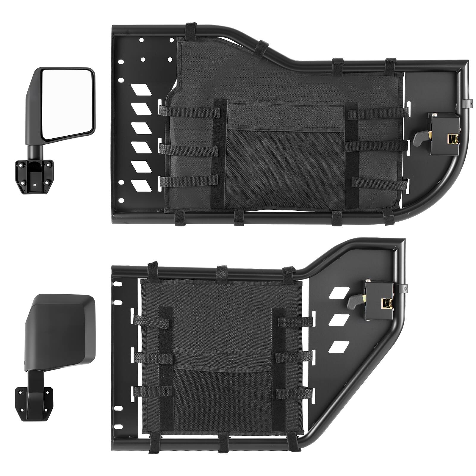 Alt View 5. VEVOR - Jeep Tube Doors, 4-Door, Compatible with 2018-2026 Jeep Wrangler JL & 2020-2026 Gladiator JT, Steel Off Road Front - Black.