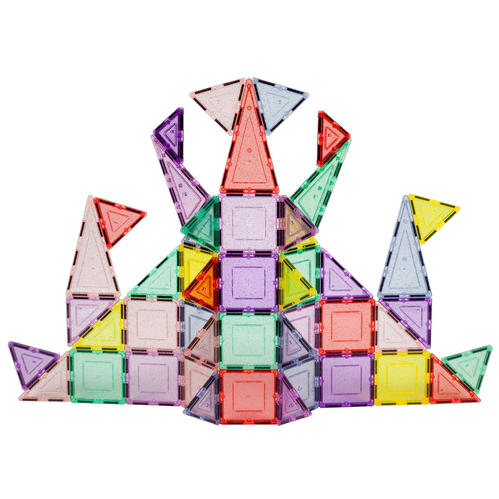 Alt View 2. PicassoTiles - PicassoTiles 48 PC Pastel Themed, Magnetic Tiles, Magnetic Building Blocks Toys for Boys & Girls 3+.