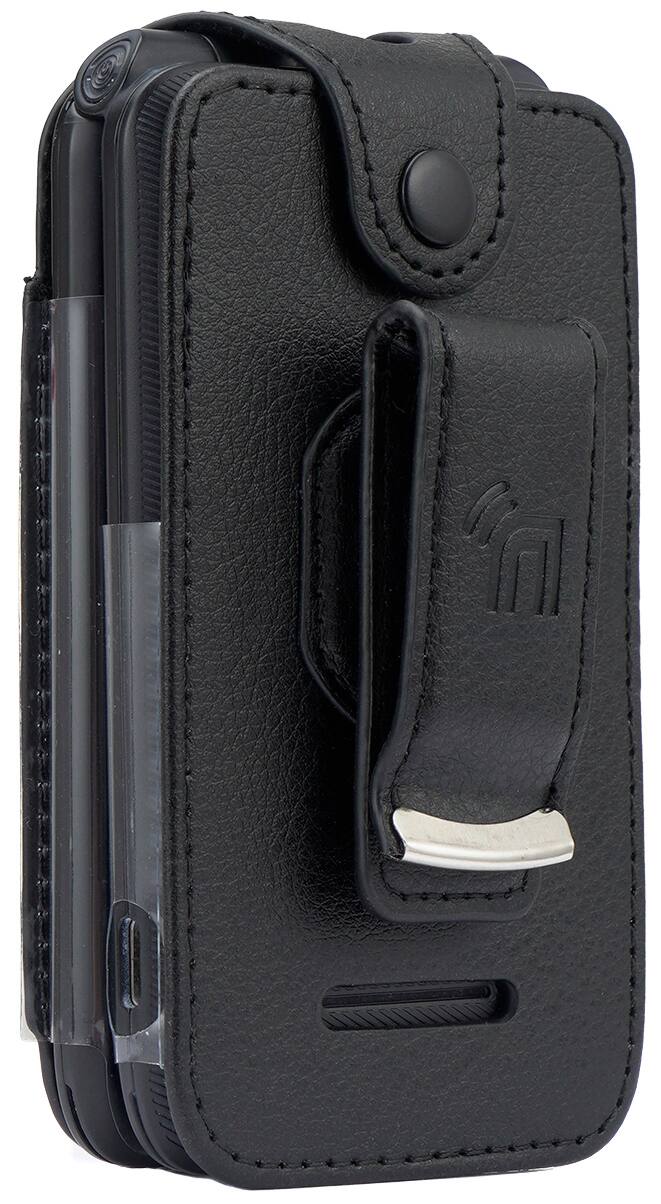 Alt View 3. Nakedcellphone - Vegan Leather Case with Belt Clip for Schok Flip Phone (2022) - Black.