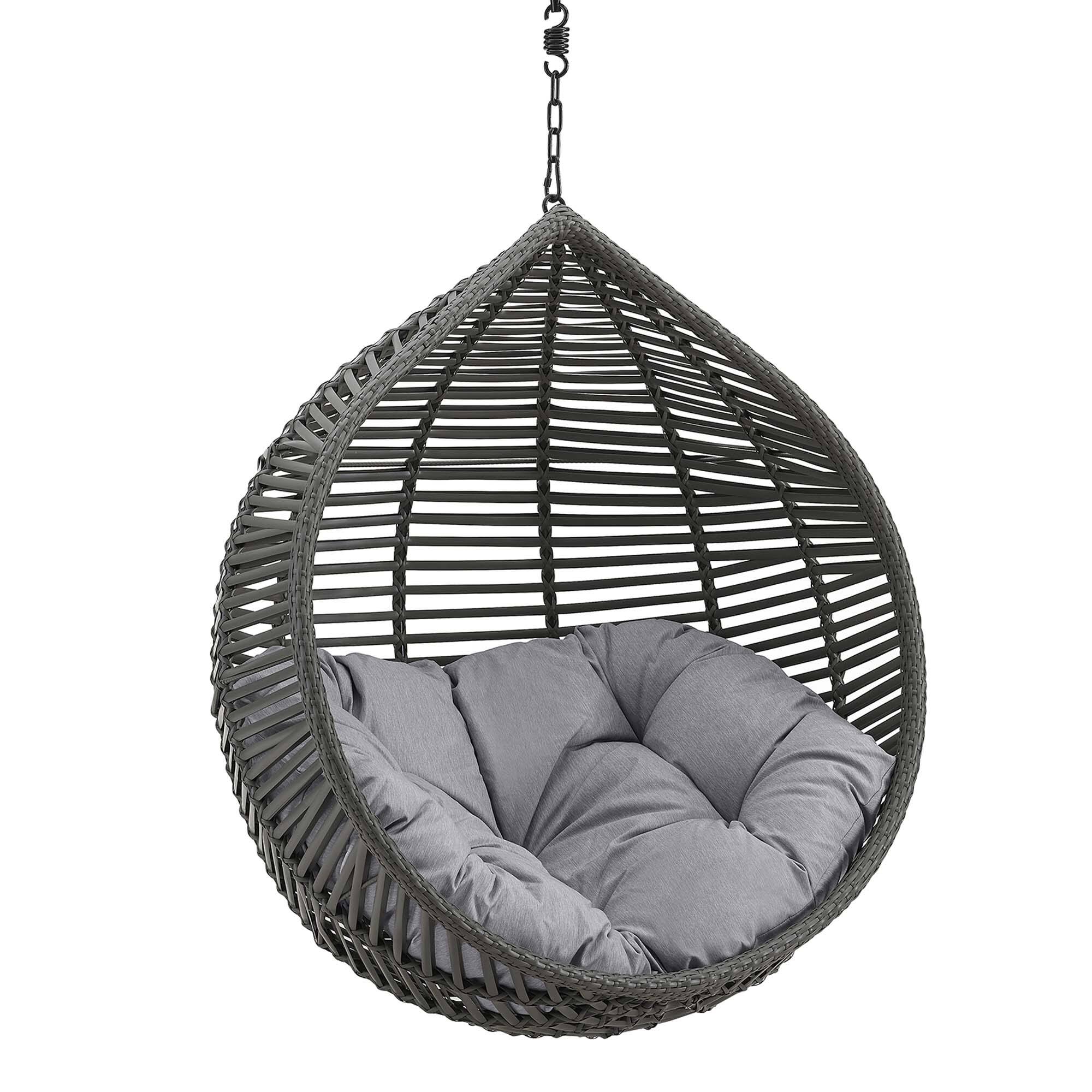 Angle. Modway - Garner Teardrop Outdoor Patio Swing Chair Without Stand by Modway - Gray Gray.
