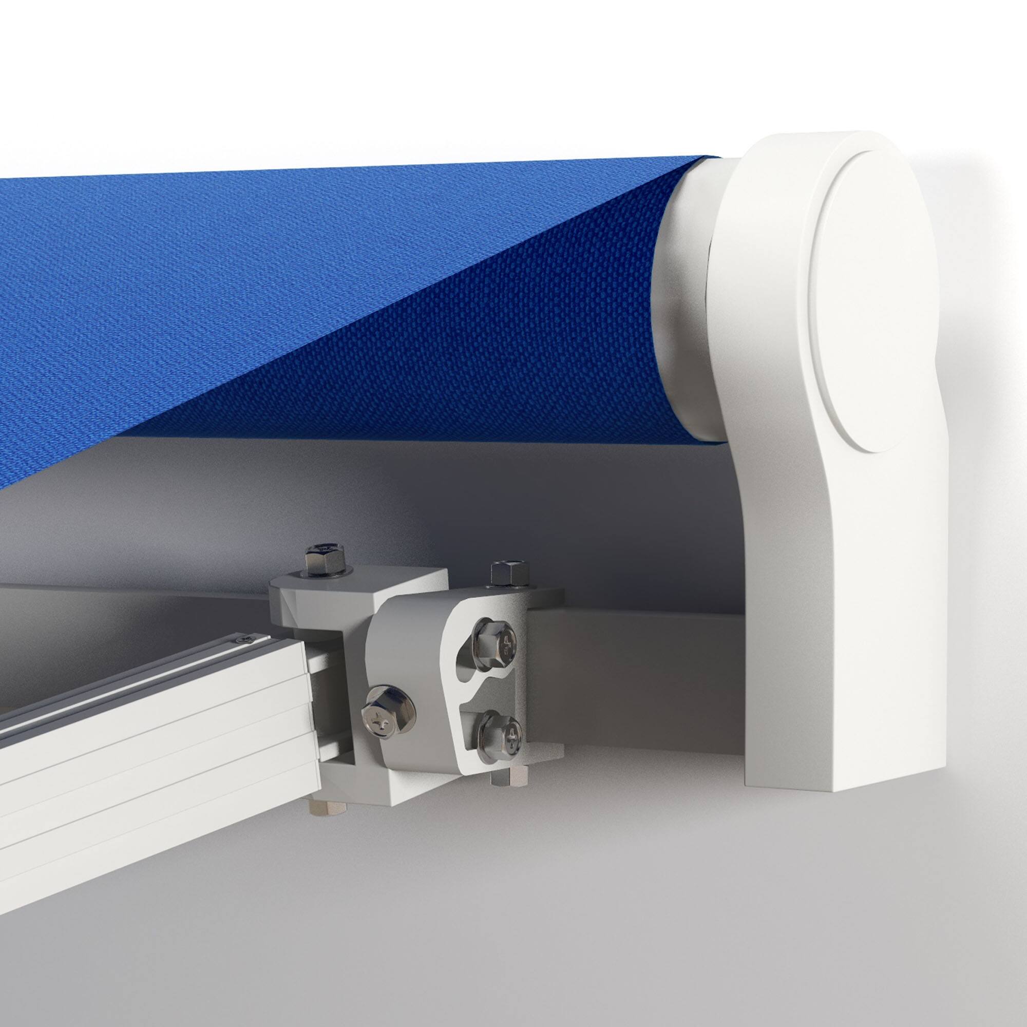 Alt View 4. Outsunny - 8' x 7' Patio Retractable Awning, Manual Exterior Sun Shade Deck Window Cover - Blue.