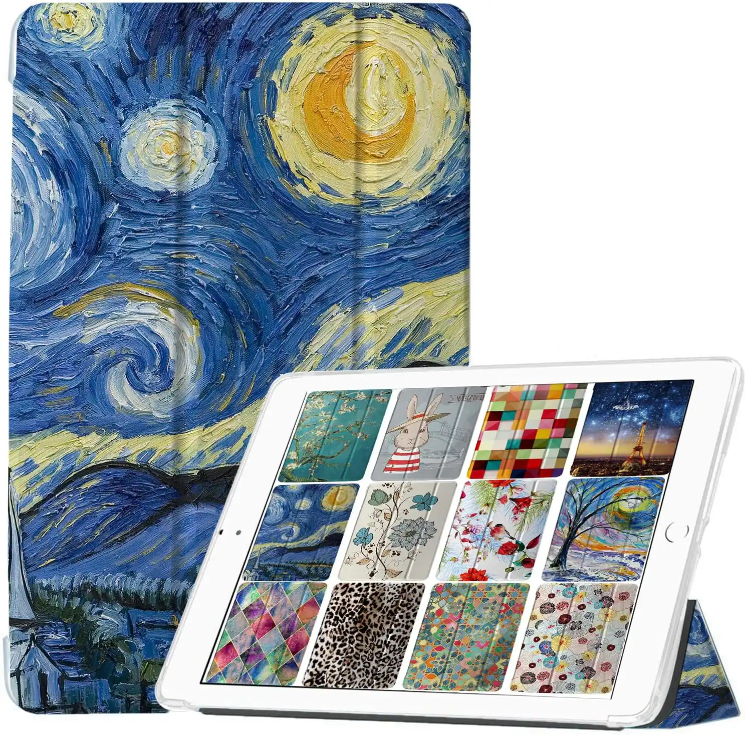 Front. DuraSafe Cases - iPad Pro 10.5 inch 2017 Trifold TPU Smart Case A1701 A1709 A1852 MQDX2 MQDY2 MQDW2 MQDT2 MQF12 MQF22 MQF02 MQEY2 MQF32 - Starry Night.