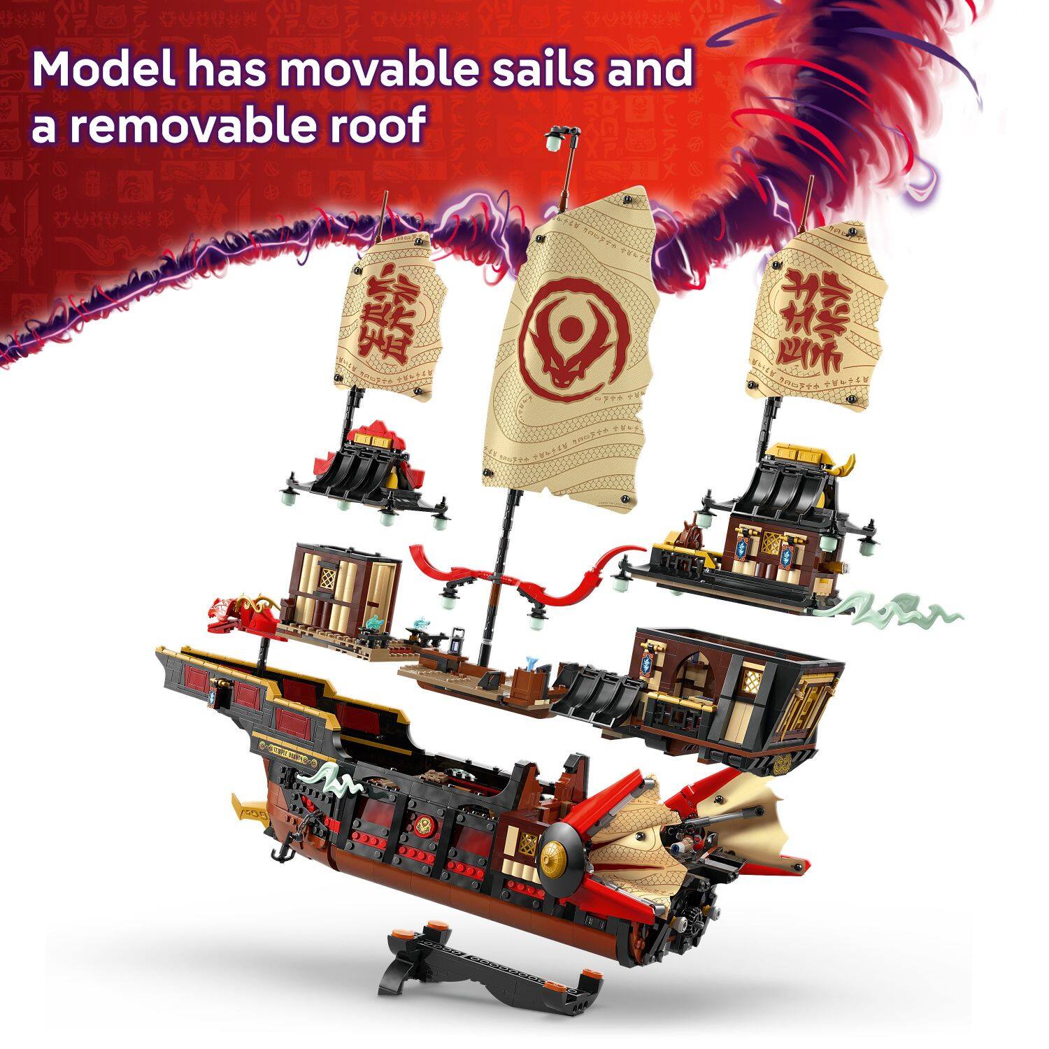 Model has movable sails and a removable roof + PN
