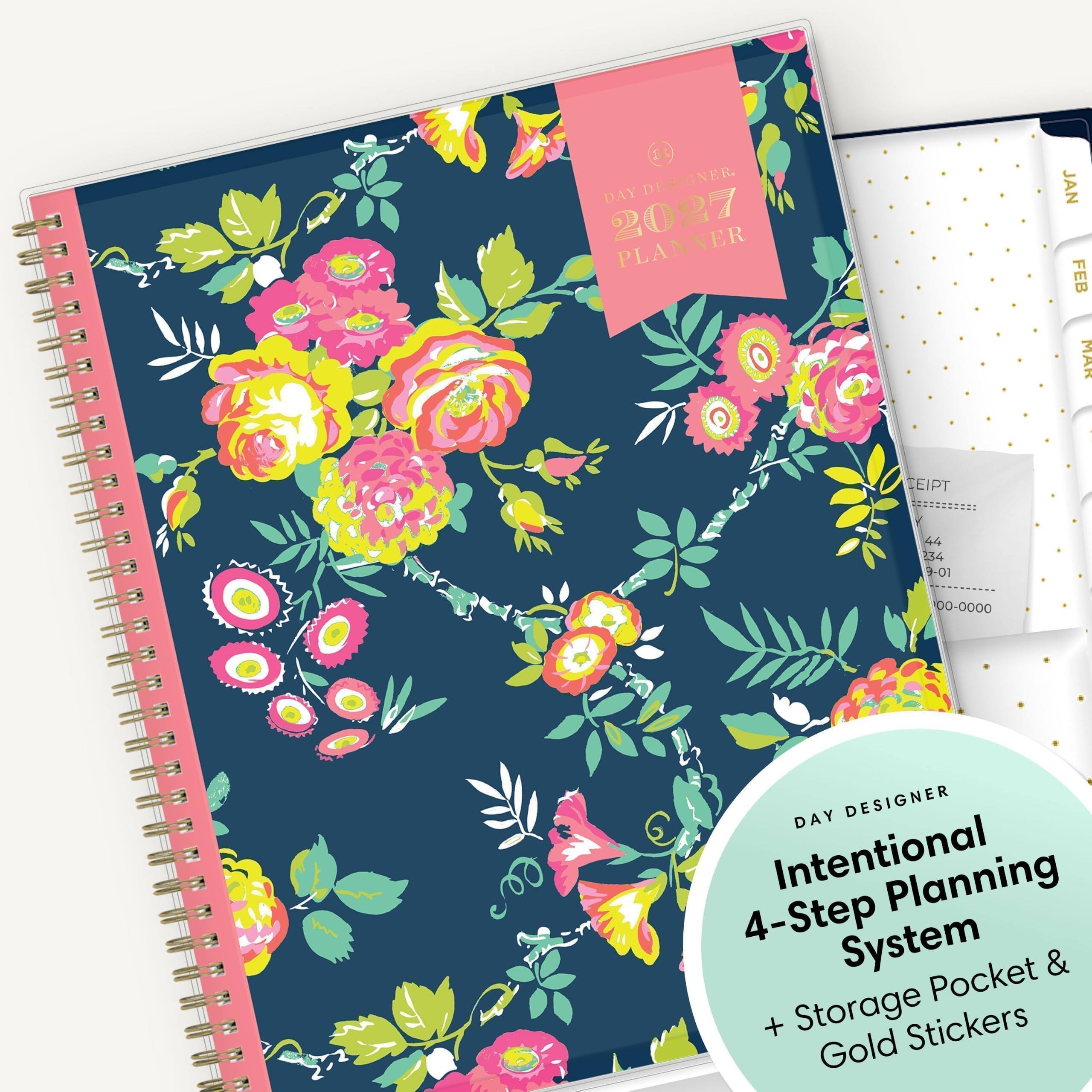 B DAY DESIGNER. 2027 PLANNER

JAN FEB MAR

CEIPT
44 234 9-01
00-0000

DAY DESIGNER Intentional Planning 4-Step System & Storage Pocket + Gold Stickers
