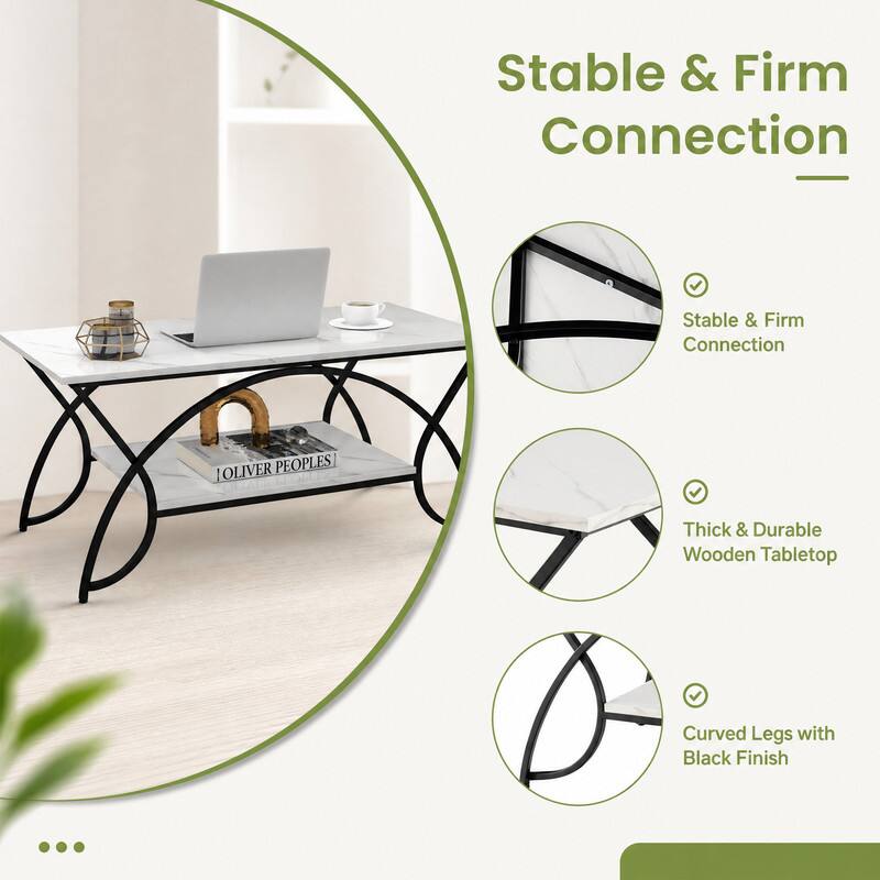 Stable & Firm Connection

OLIVER PEOPLES

Thick & Durable Wooden Tabletop

Curved Legs with Black Finish