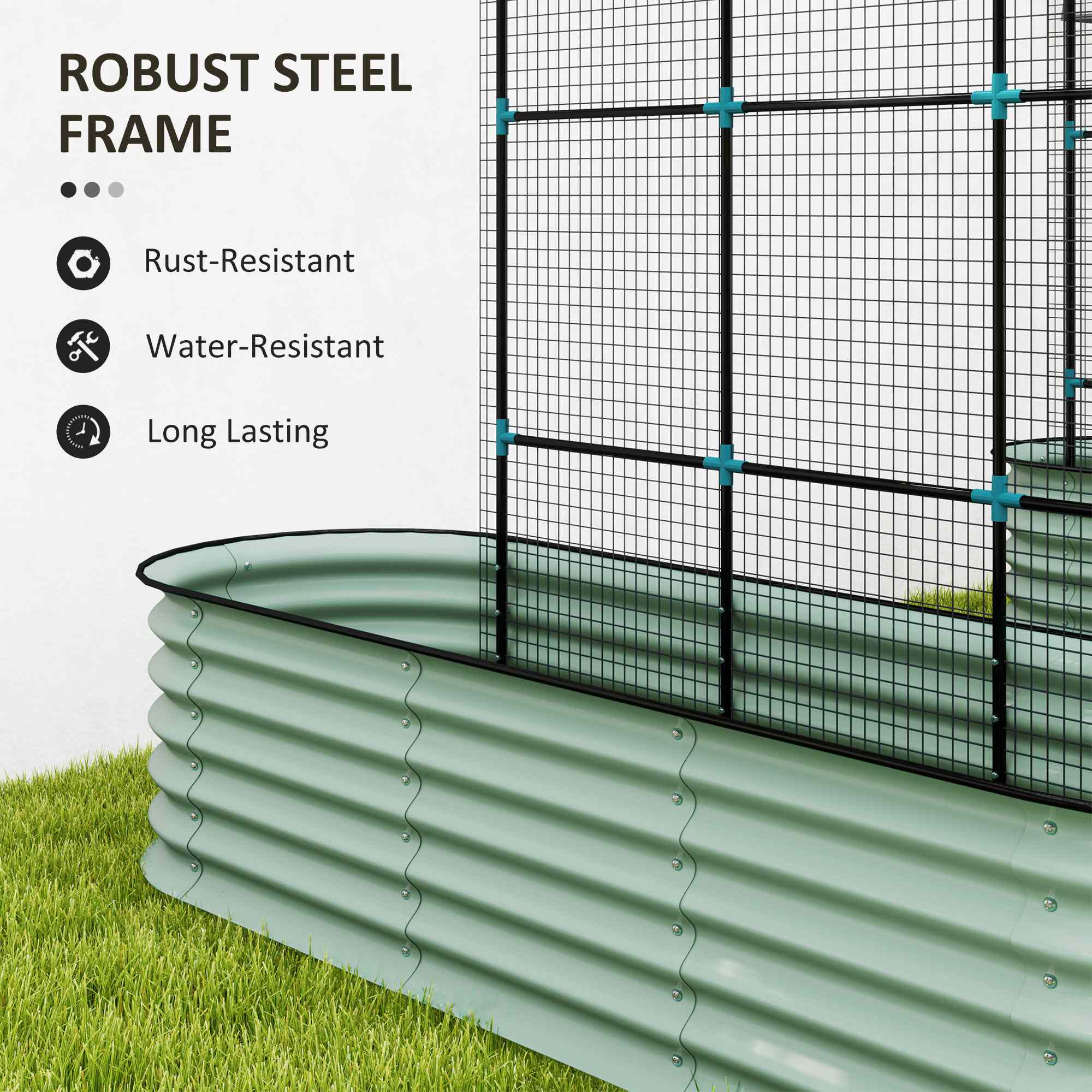 ROBUST STEEL FRAME

- Rust-Resistant
- Water-Resistant
- Long Lasting