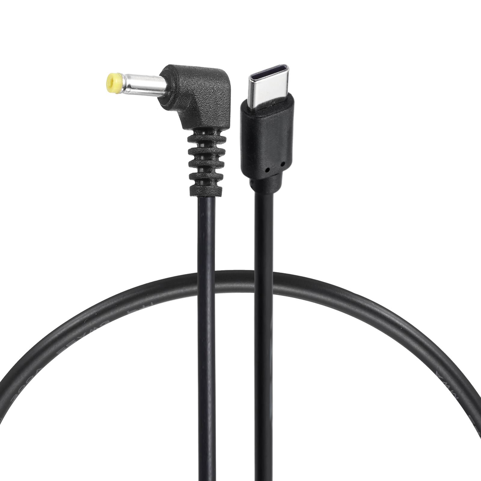 Front. Unique Bargains - USB C to DC Power Cable, 20V 3A 60W, 4.0x1.7mm, PD Trigger for Laptop, Monitor, Security Camera - Black.
