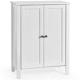Gymax - 2-Door Bathroom Floor Storage Cabinet Space Saver Organizer - White