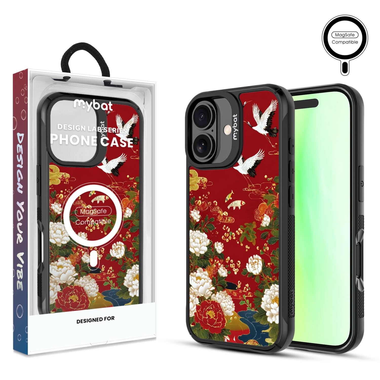 MagSafe Compatible  
DESIGN YOUR VIBE  
mybat  
DESIGN LAB SERIES  
PHONE CASE  
MagSafe Compatible  
DESIGNED FOR