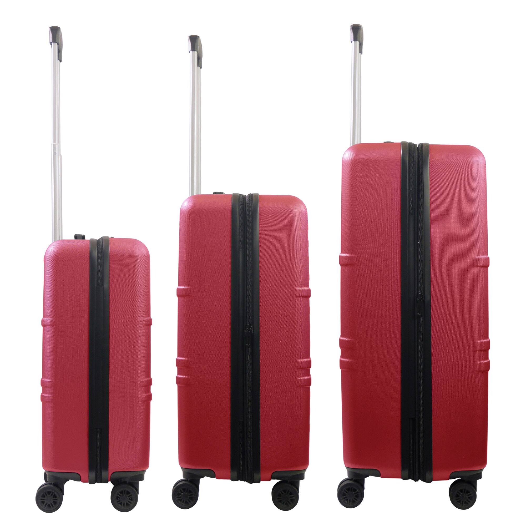 Left. American Dreamliner - 3-Piece Hardside Luggage Set – 22.5", 26.5", 30" - RED.