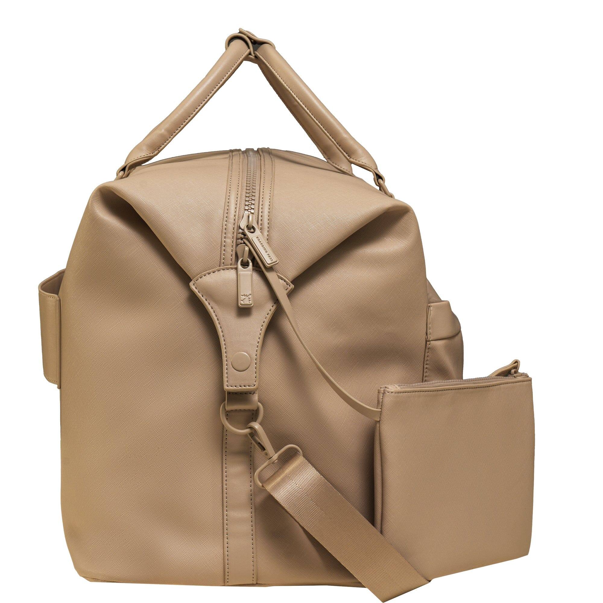 Alt View 6. Boarding Pass - Santorini Vegan Saffiano Leather Duffel. - 020-TAUPE.