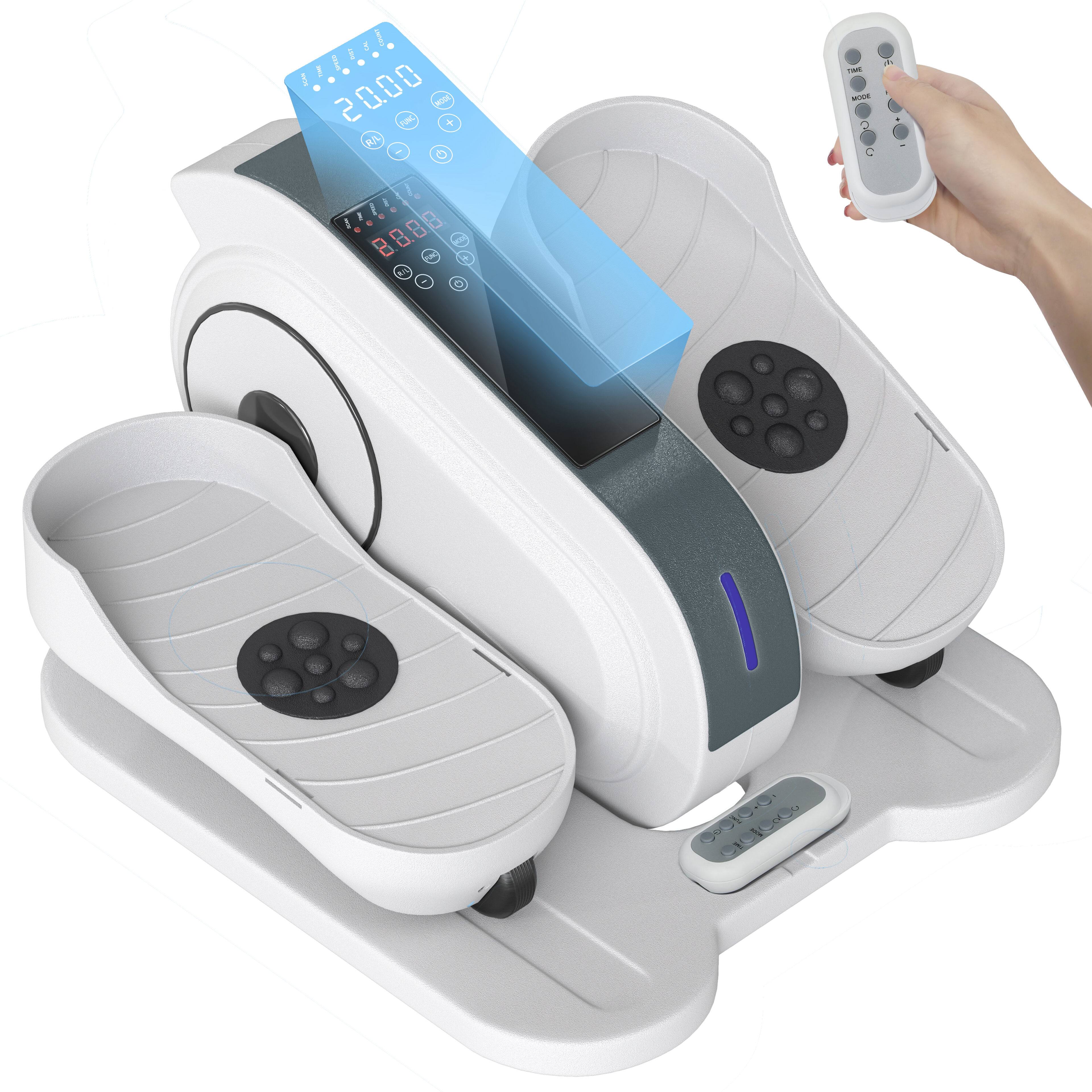 Soozier - Under Desk Elliptical Machine, Electric Ellipse Leg Exerciser while Sitting for Seniors with Manual & Auto Mode - White