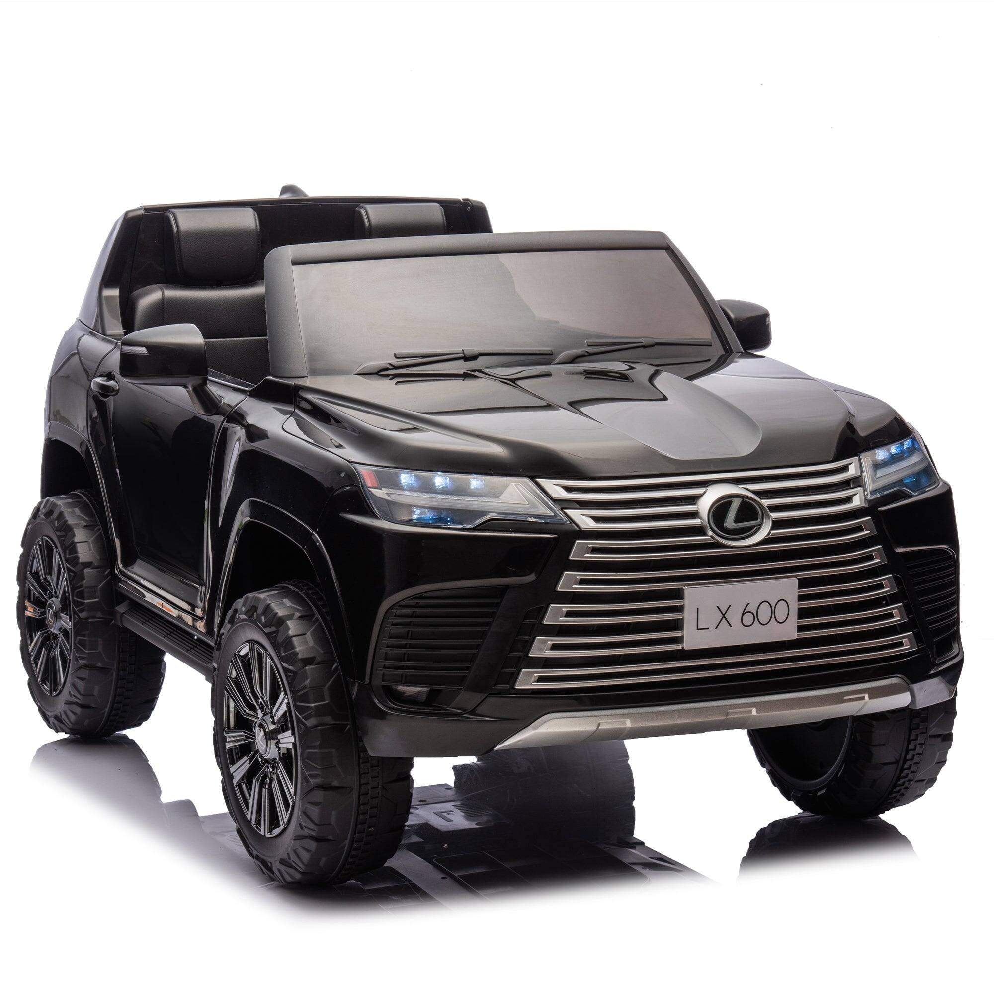 Alt View 8. BreeBe - Licensed LEXUS LX600 24V Two-Seater Kids Ride-On Car 2WD with Parents Control, Bluetooth, MP3, Adjustable Speed, Music - Black.