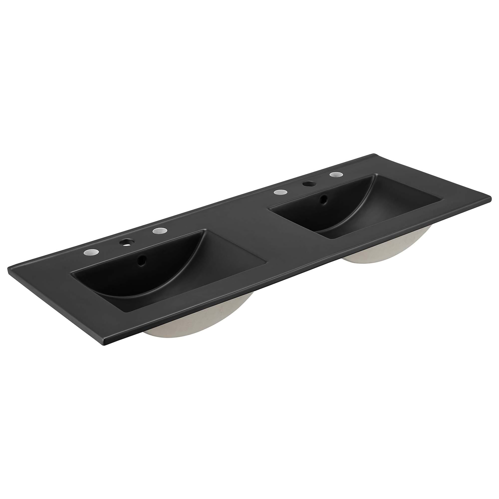Alt View 3. Modway - Chaucer Bathroom Vanity with Black Basin Included by Modway - Oak Black.