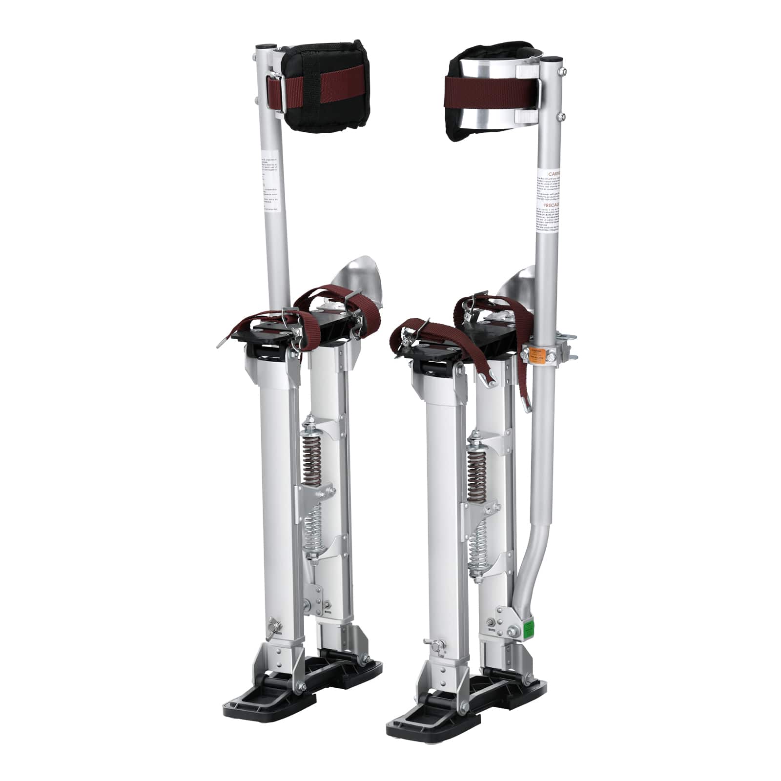 VEVOR - Drywall Stilts, 18''-30'' Adjustable Aluminum Tool Stilts with Protective Knee Pads, Durable and Non-slip Work Stilts - Silver
