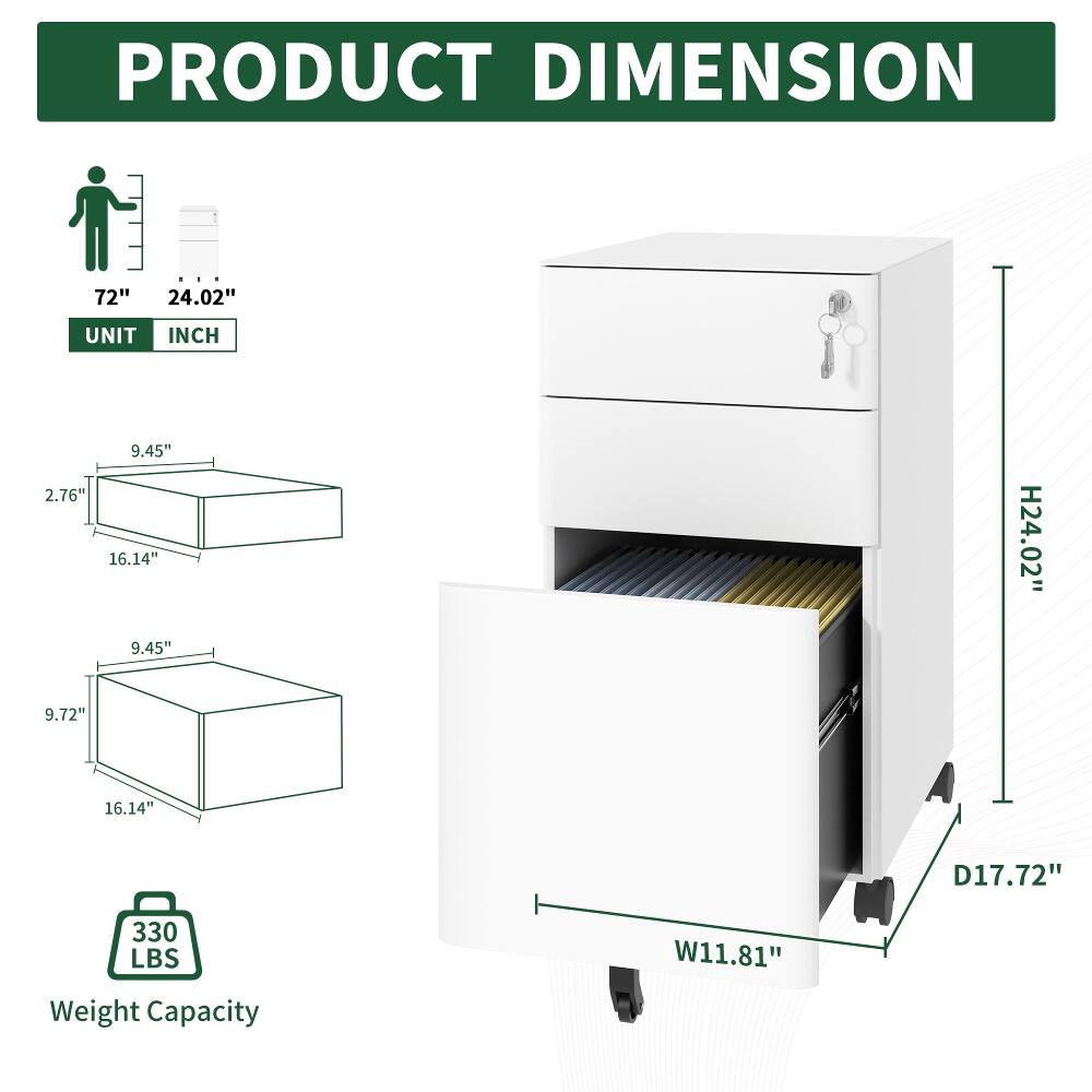 PRODUCT DIMENSION  
72"  
1 24.02"  
UNIT INCH  
9.45" 2.76" 16.14" 9.45" 9.72"  
H24.02"  
16.14"  
D17.72"  
330 LBS Weight Capacity  
W11.81"