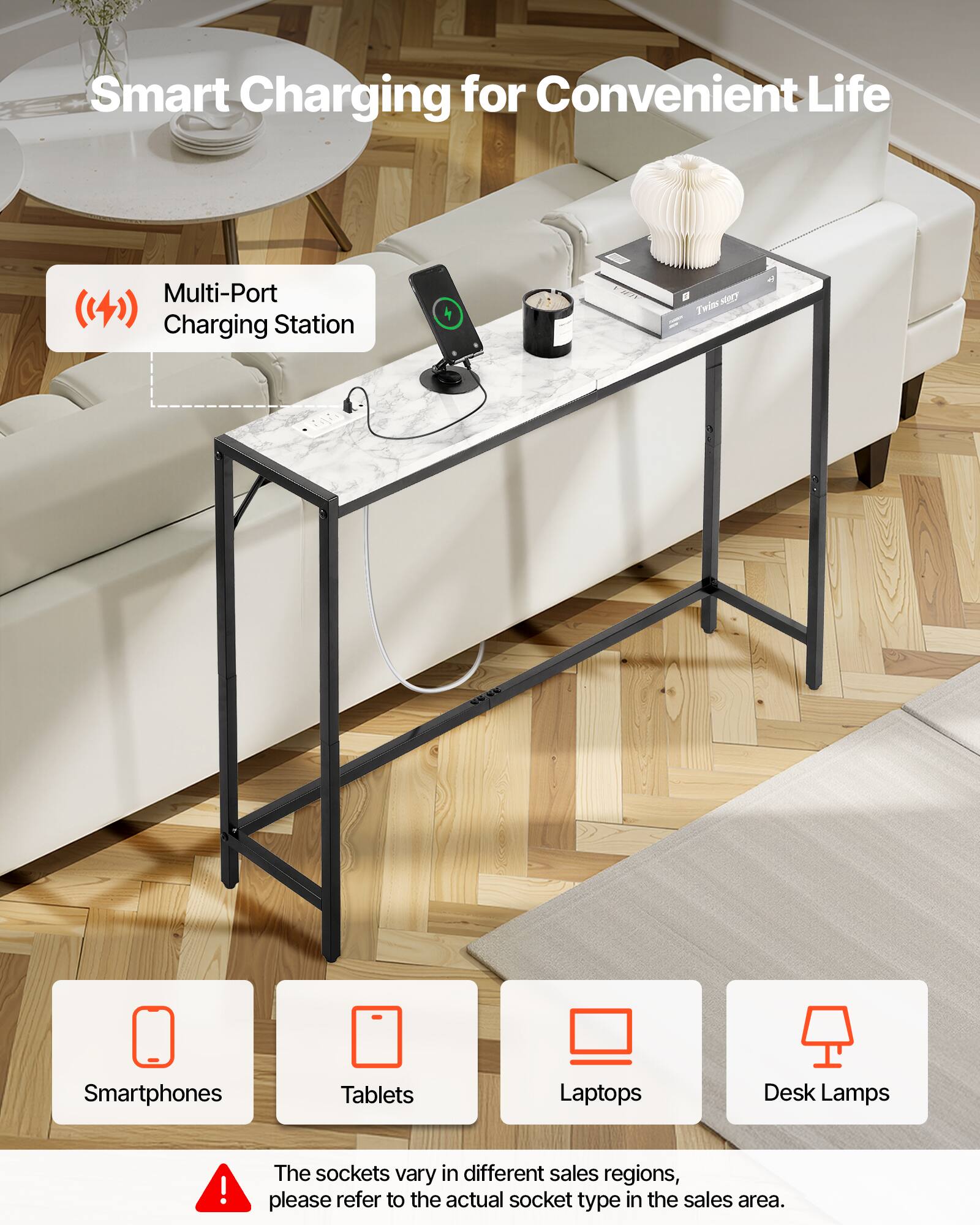 Smart Charging for Convenient Life

Multi-Port Charging Station

- Smartphones
- Tablets
- Laptops
- Desk Lamps

The sockets vary in different sales regions, please refer to the actual socket type in the sales area.