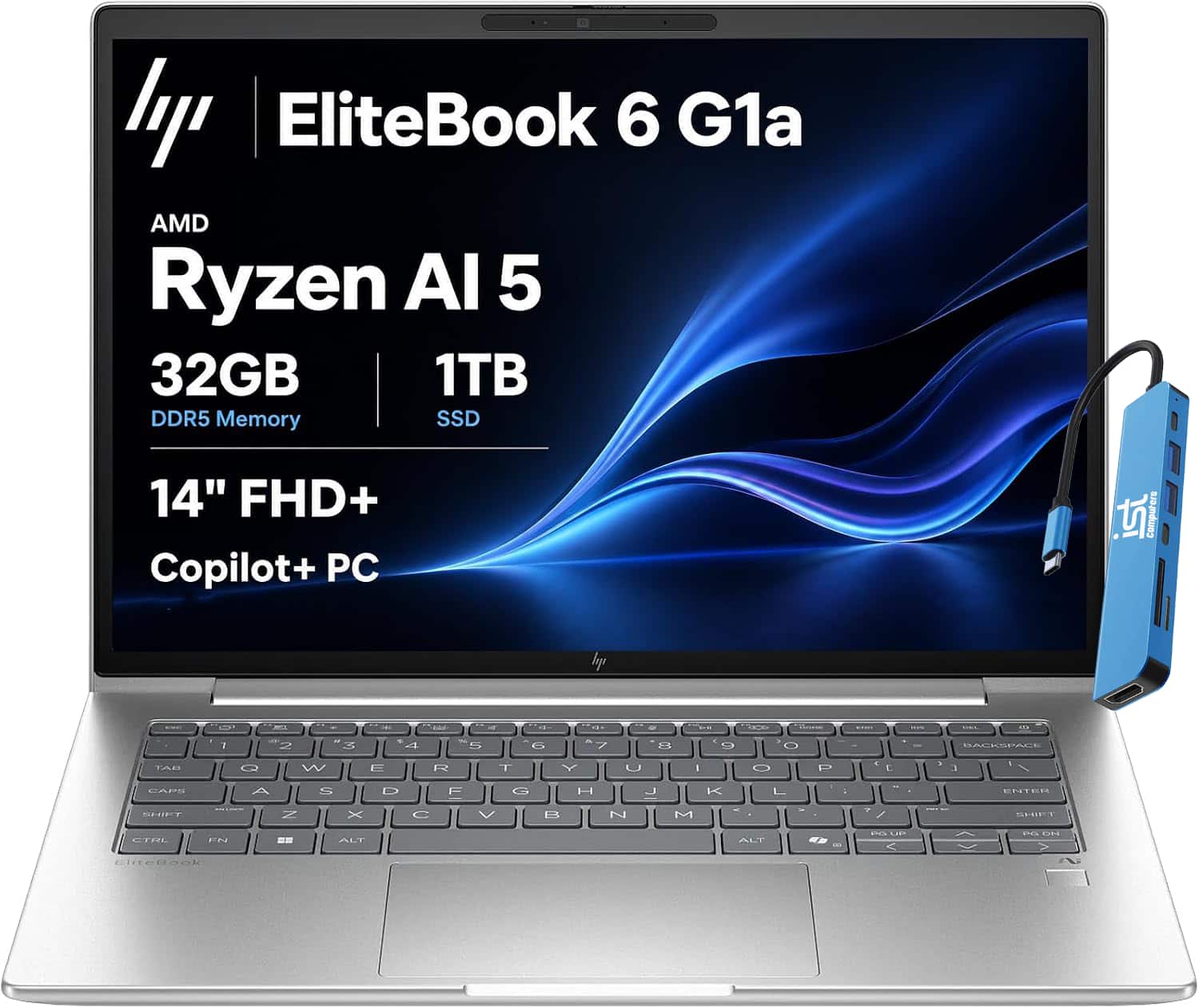 HP - Upgraded - EliteBook 14 - 6 G1a 14" FHD+ Next Gen AI Notebook - Copilot+ PC - Ryzen AI 5 PRO 340 - 32GB RAM - 1TB SSD - Win11Pro - Silver