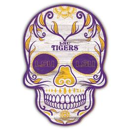 Fan Creations - LSU Tigers 12'' Sugar Skull Sign - Multicolor