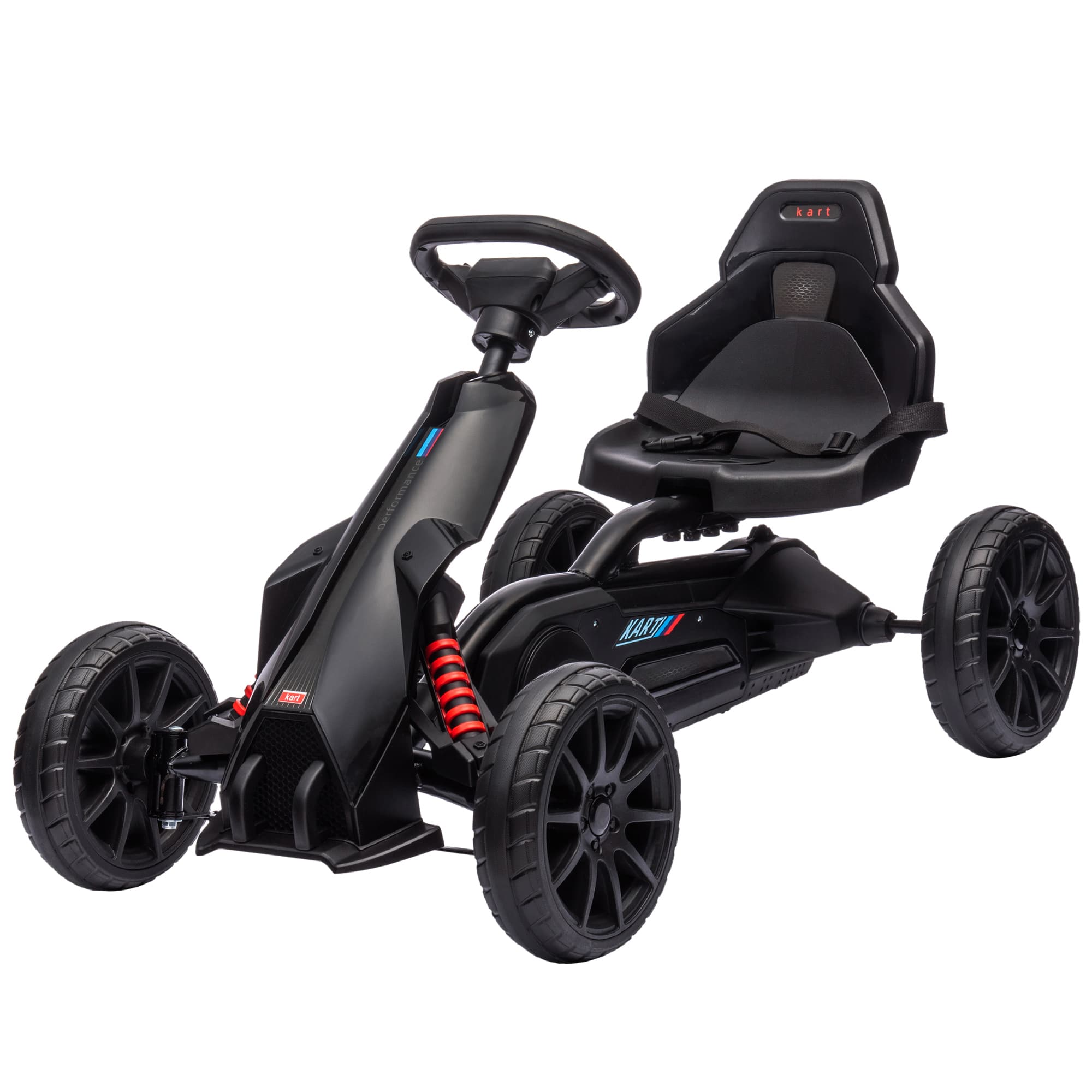 Aosom - Kids Pedal Go Kart W/ Adjustable Seat - Black