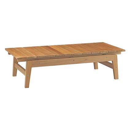 Front. Modway - Bayport Outdoor Patio Teak Coffee Table - Brown.
