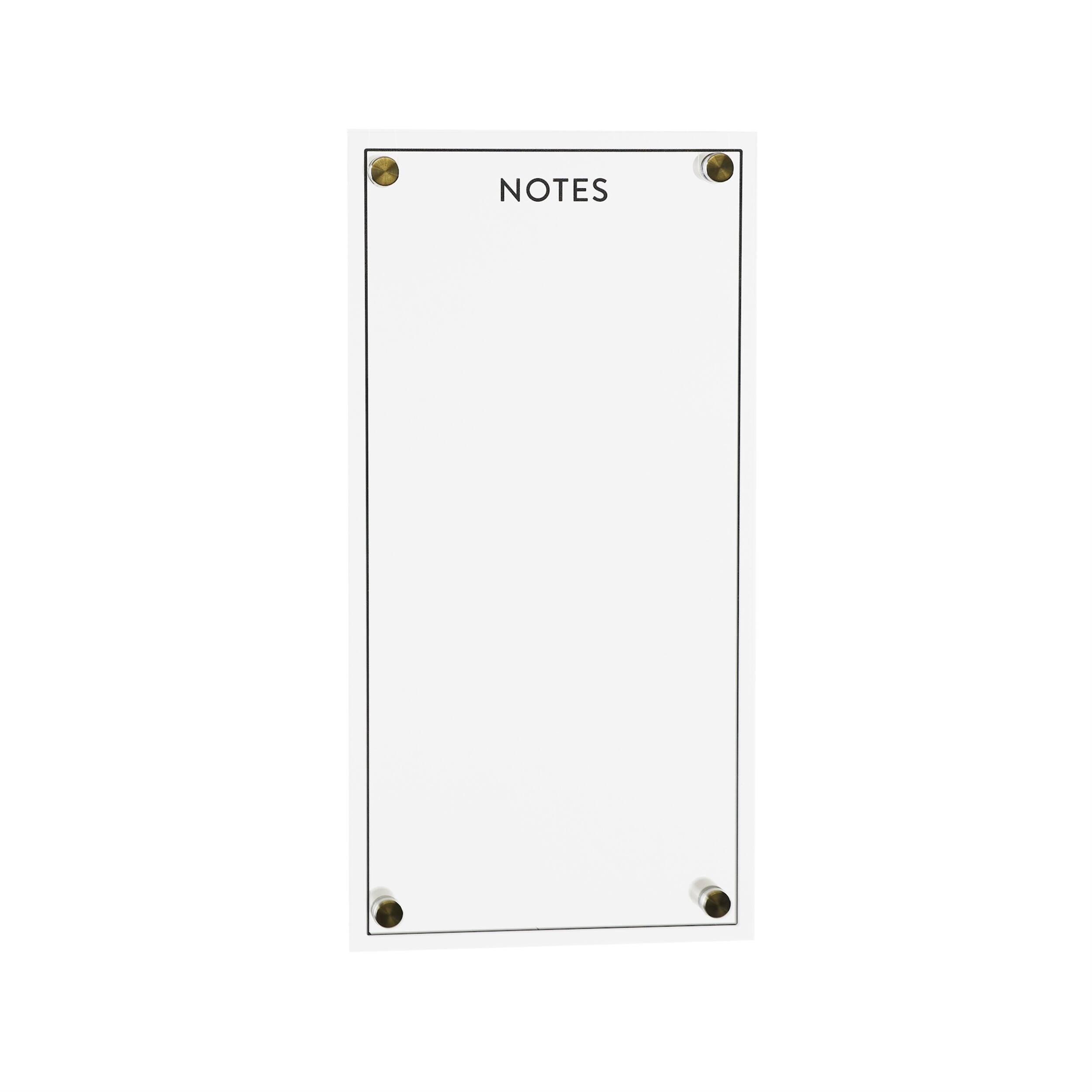 BreeBe - Acrylic Dry Erase Notes Board 13"H - White
