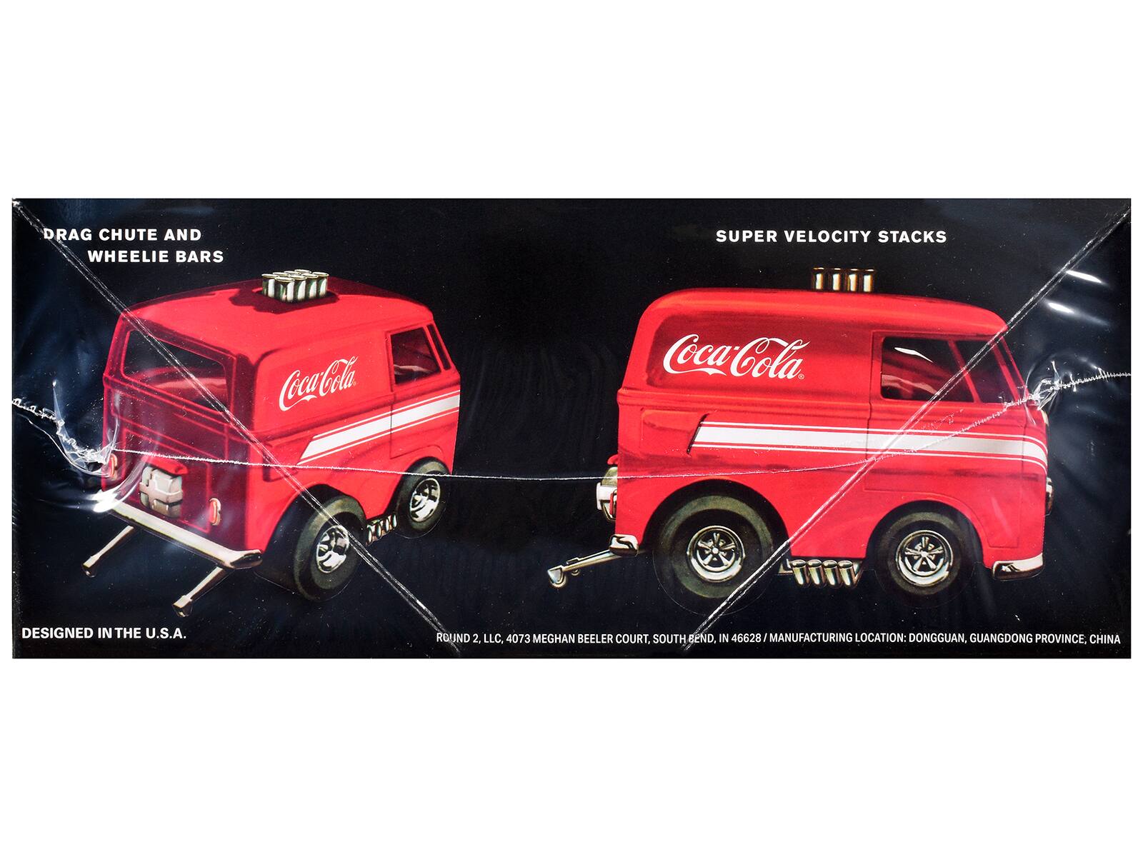 DRAG CHUTE AND WHEELIE BARS  
SUPER VELOCITY STACKS  
Coca-Cola  
DESIGNED IN THE U.S.A.  
ROUND 2, LLC.  
4073 MEGHAN BEELER COURT, SOUTH BEND, IN 46628  
MANUFACTURING LOCATION: DONGGUAN, GUANGDONG PROVINCE, CHINA