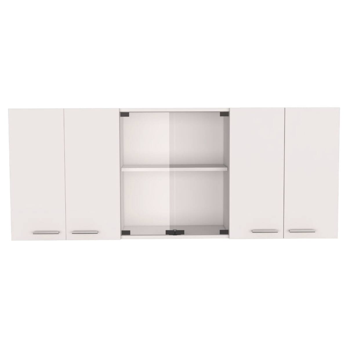 Back. Loheer - Loheer 2-Piece Kitchen Island and Wall Cabinet Set White and Walnut - White.