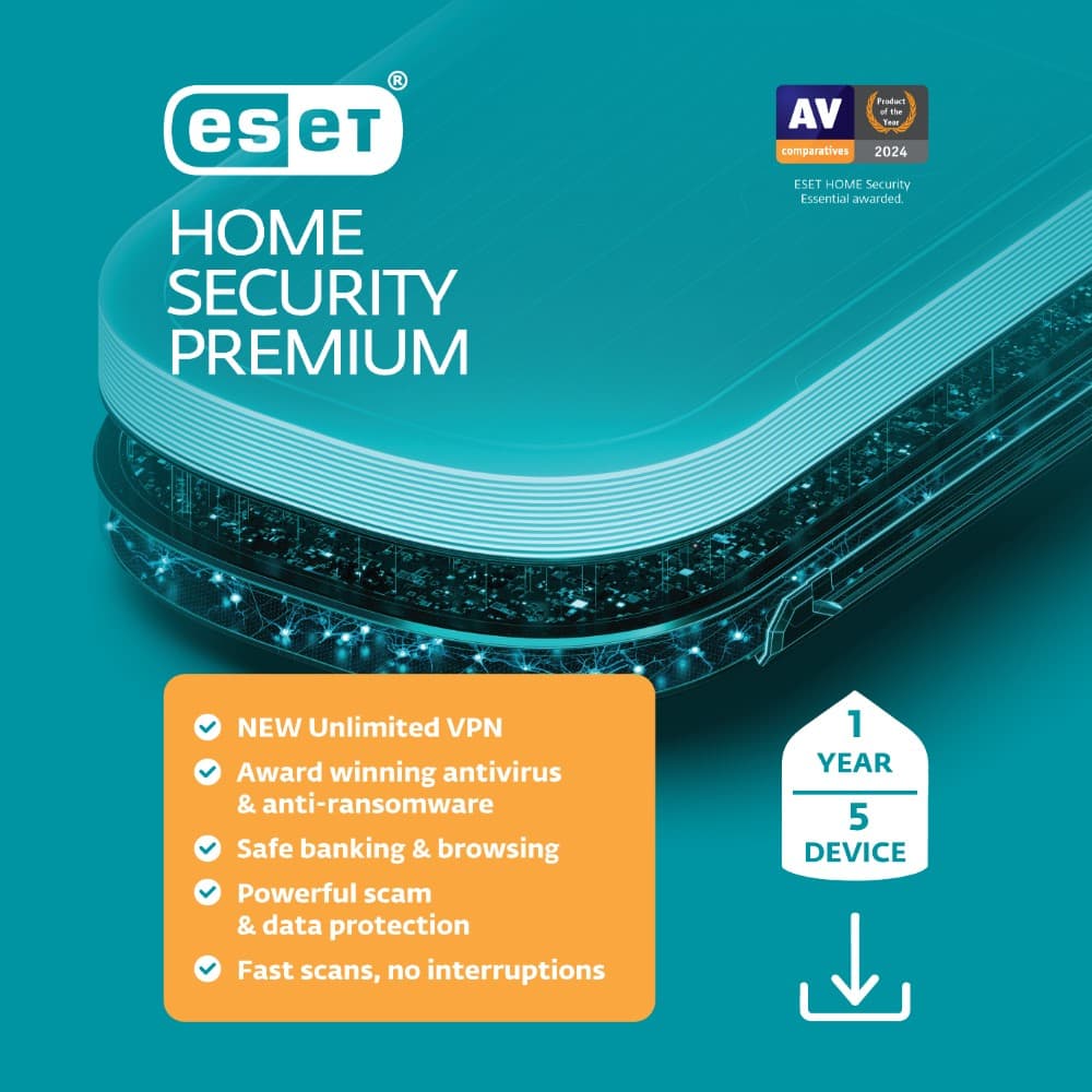 ESET - Home Security Premium (5-Device) (1-Year Subscription) - Windows, Mac OS, Android [Digital] - Front_Zoom