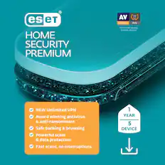 ESET HOME SECURITY PREMIUM
Product of the Year 2024
AV Comparatives
ESET HOME Security Essential awarded
NEW Unlimited VPN
Award-winning antivirus & anti-ransomware
Safe banking & browsing
Powerful scam & data protection
Fast scans, no interruptions
1 YEAR
5 DEVICE