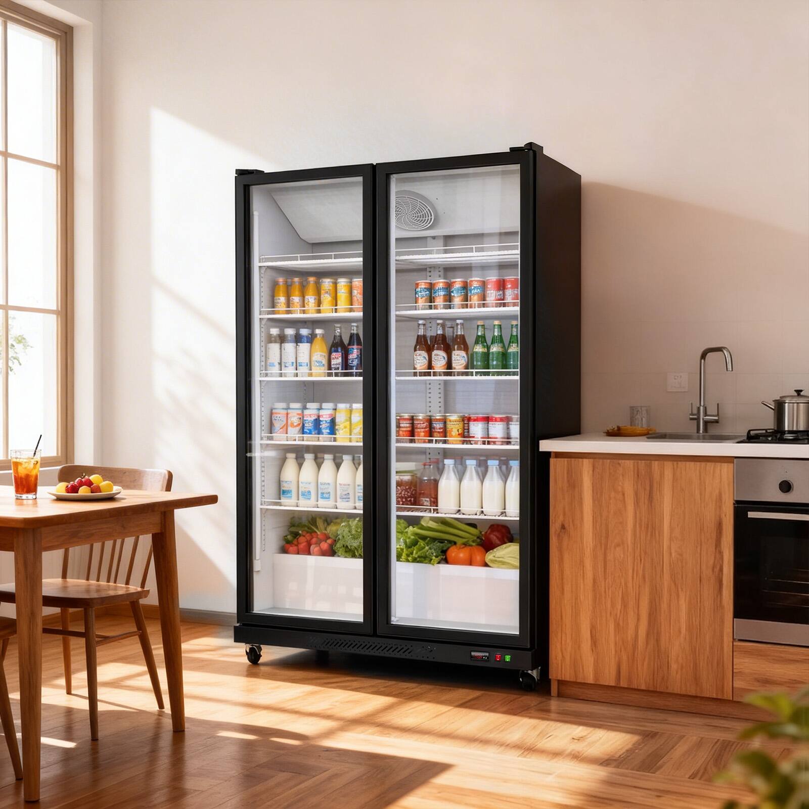 Alt View 10. Winado - 39 Cu.Ft Commercial Beverage Refrigerator ETL NSF, Merchandiser Display Refrigerator Beverage Cooler Glass Door - Black.