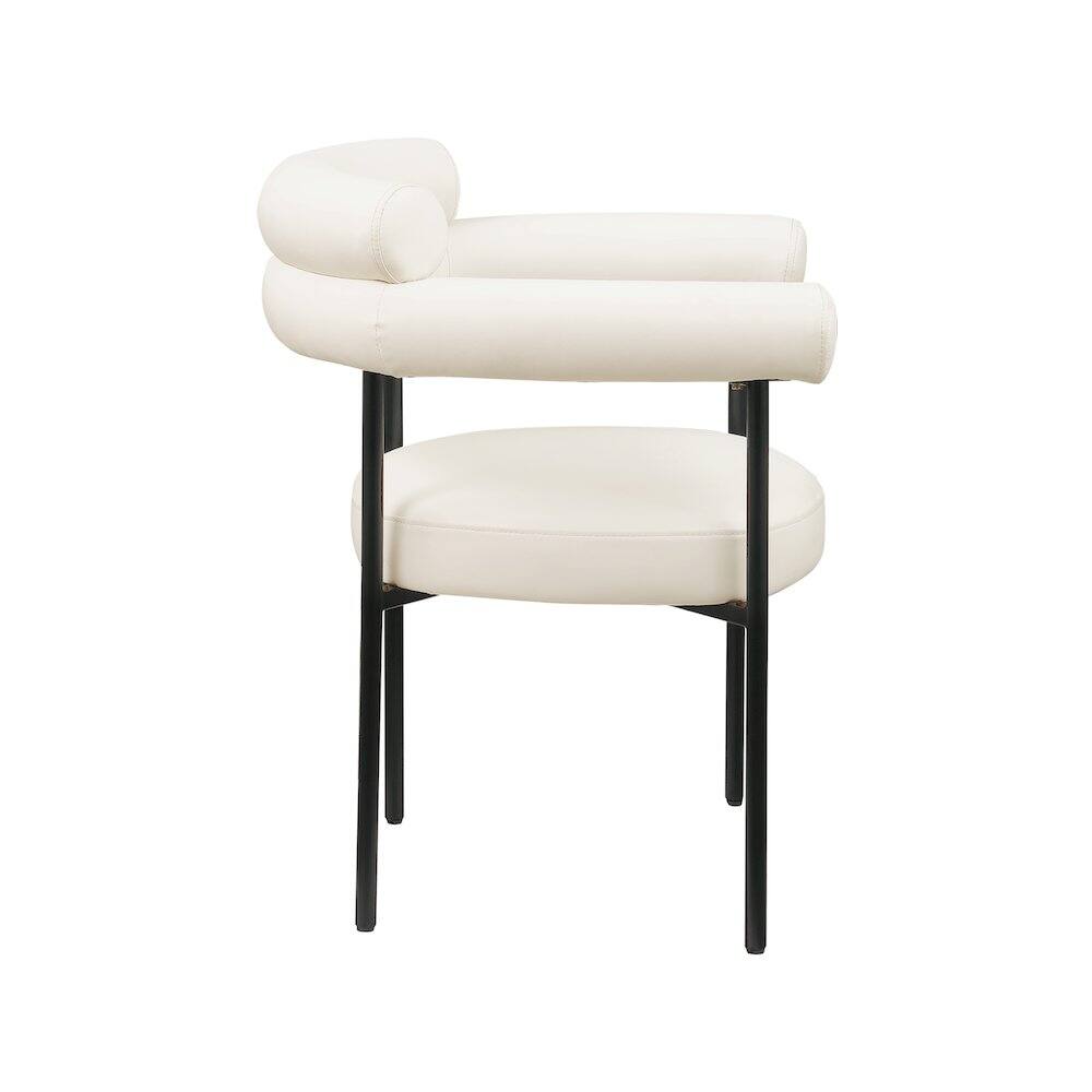 Alt View 2. Meridian Furniture - Blake Cream Vegan Leather Dining Chair, Set of 2 - Beige.