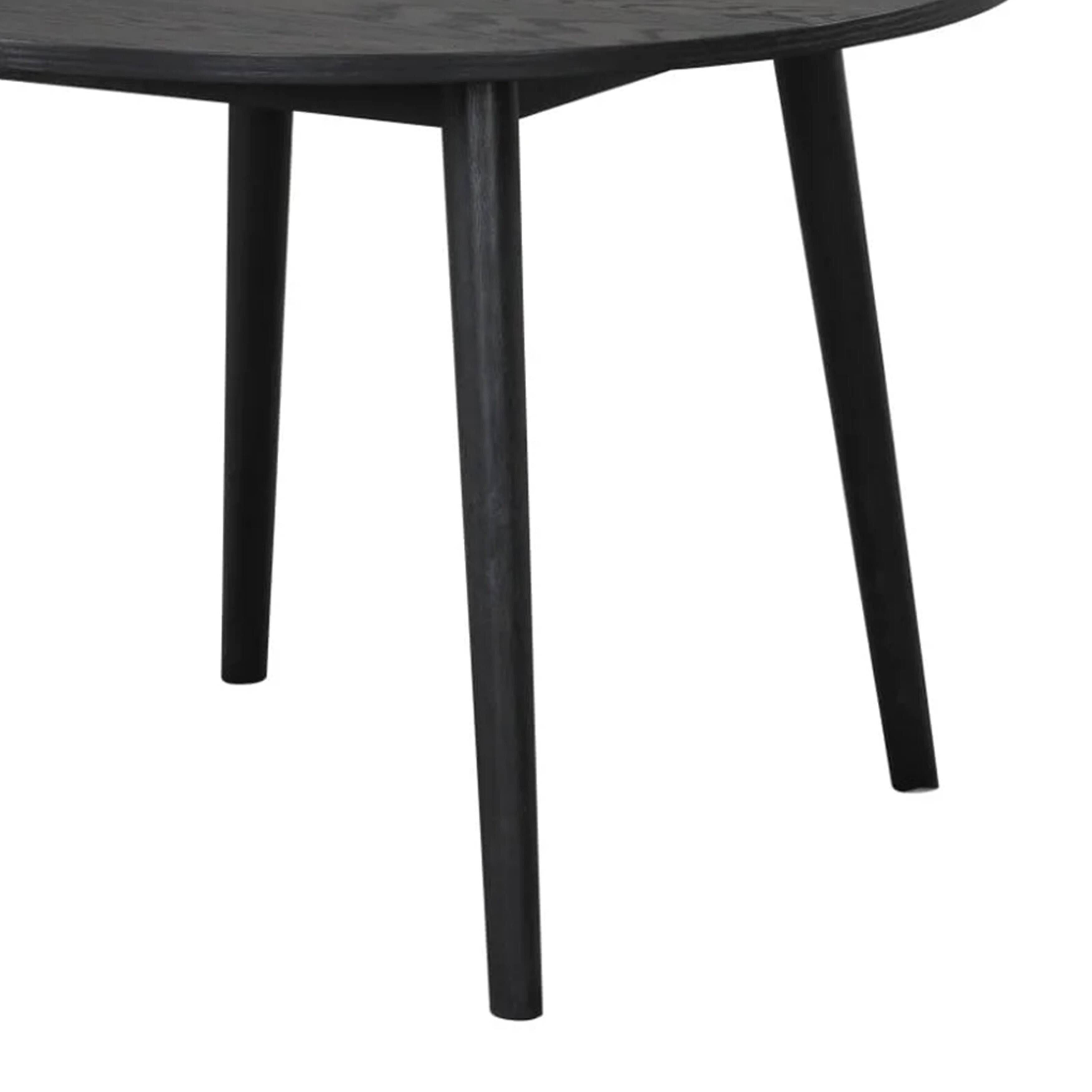Alt View 3. Manhattan Lane - Yely Round Dining Table, Shaker-Style Legs, Black Rubberwood, 42 Inch - Black.