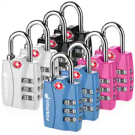 Fosmon - 8 Pack TSA Locks for Luggage, Combination Luggage Locks TSA Approved Travel Locks, Suitcase Lock for Baggage Backpack - Multicolored