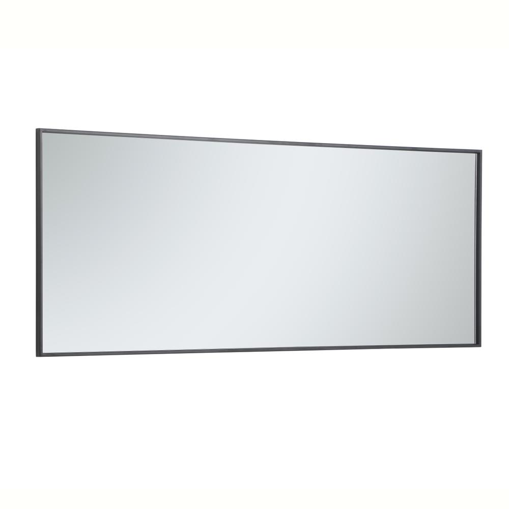 Left. Elegant Decor - Metal frame rectangle mirror 24 inch in Black - Black.