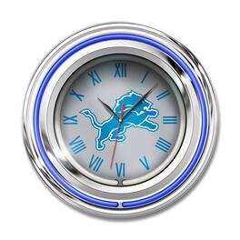 Imperial - Detroit Lions 15" Team Color Neon Clock - Silver