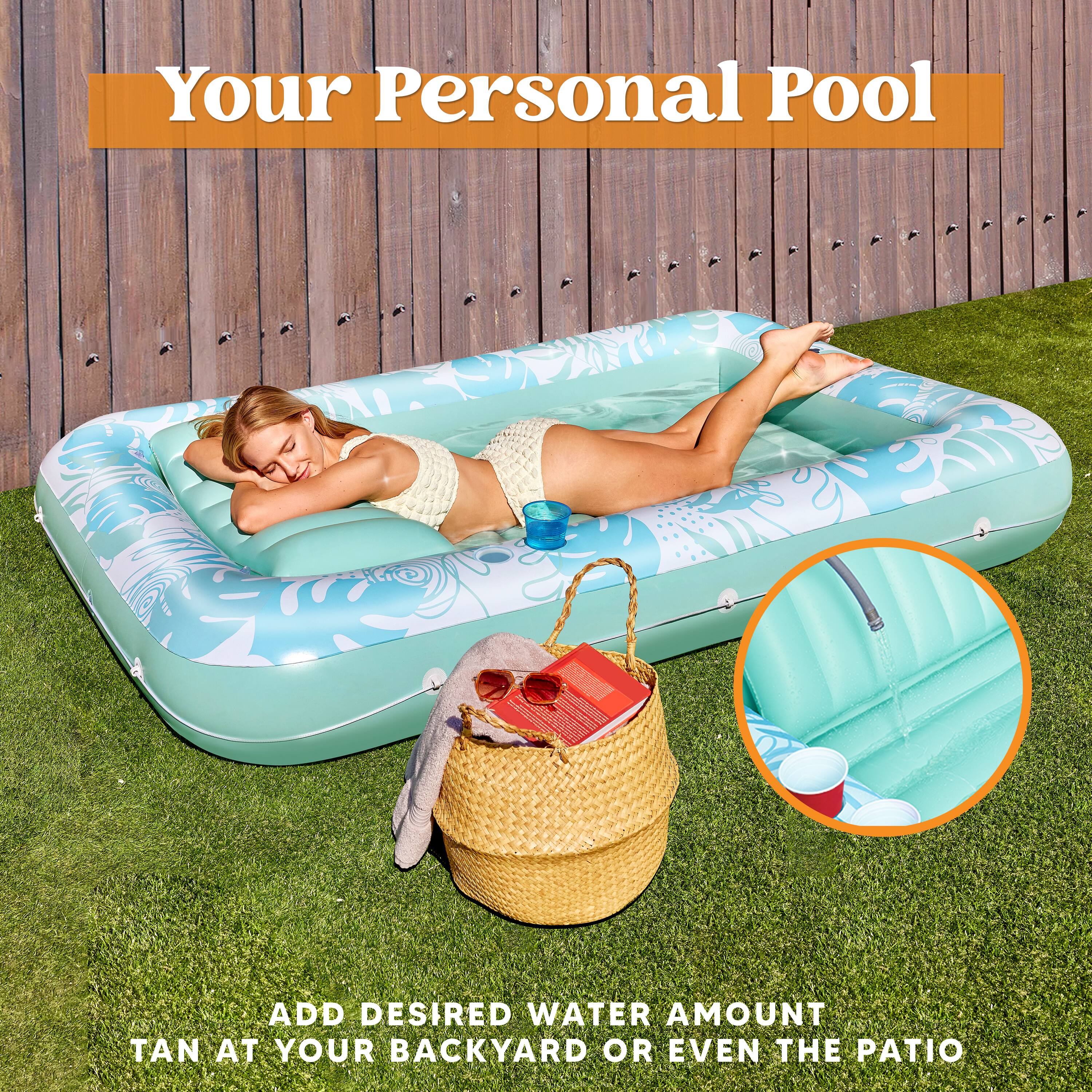 Your Personal Pool

ADD DESIRED WATER AMOUNT
TAN AT YOUR BACKYARD OR EVEN THE PATIO
