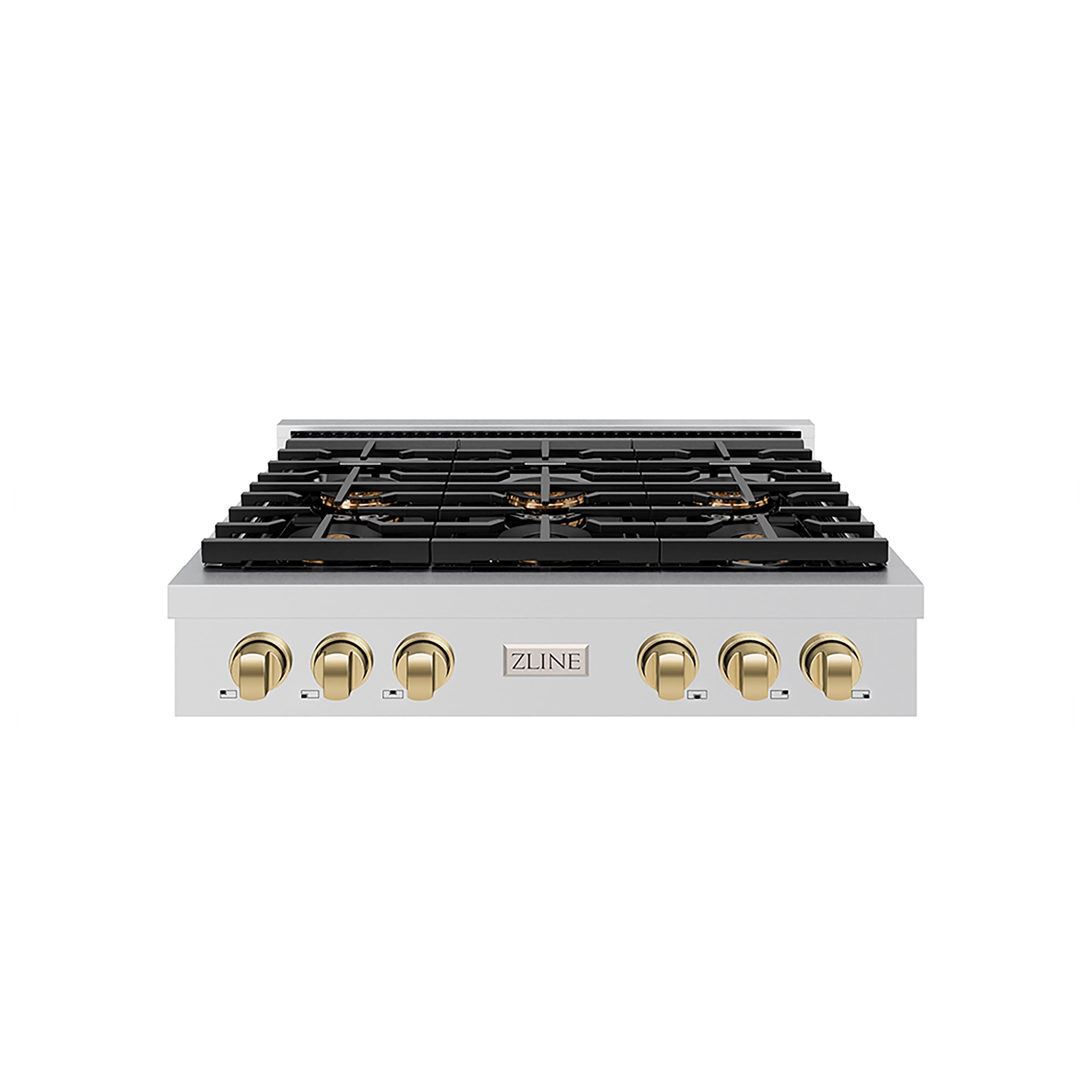 ZLINE Autograph 36 in. Paramount Rangetop with 6 DuoPro Burners and Bronze Accents (PSRTZ-36-CB) Front