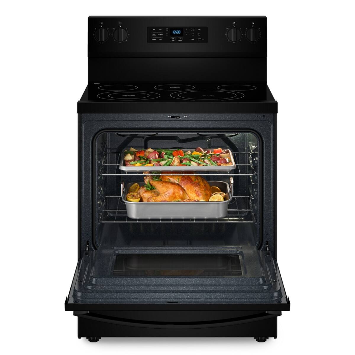 Alt View 9. Whirlpool - 5.3 Cu. Ft. Freestanding Electric Range with Air Cooking Technology, No Preheat Air Fry and Air Baking and Self Clean - Black.