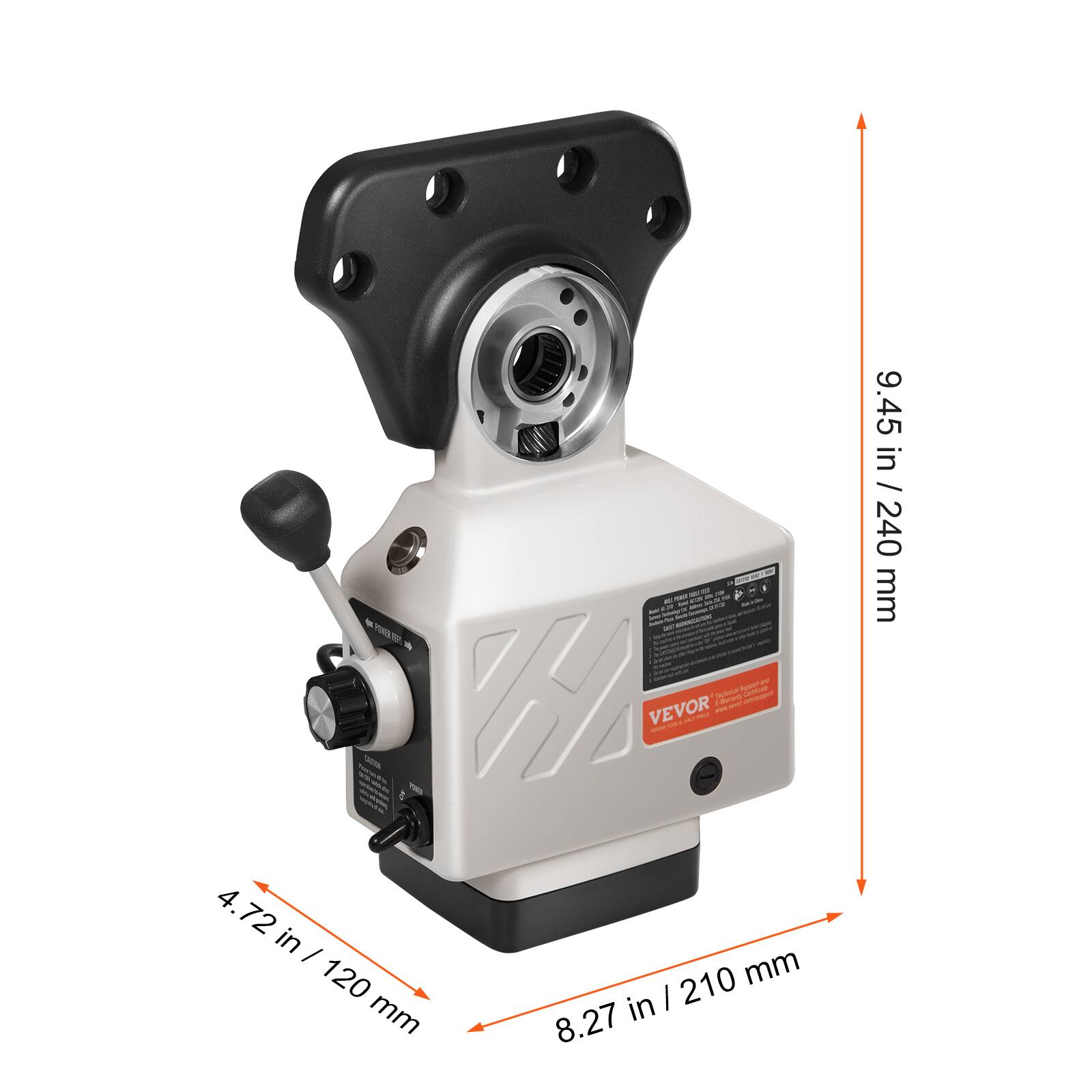 - I - a - - P - - - - - - - I - - -   - an AA AAm  -  VEVOR - i - - Lre - - 4. 72 in / 120 210 mm in I mm 8.27 9.45 in / 240 mm