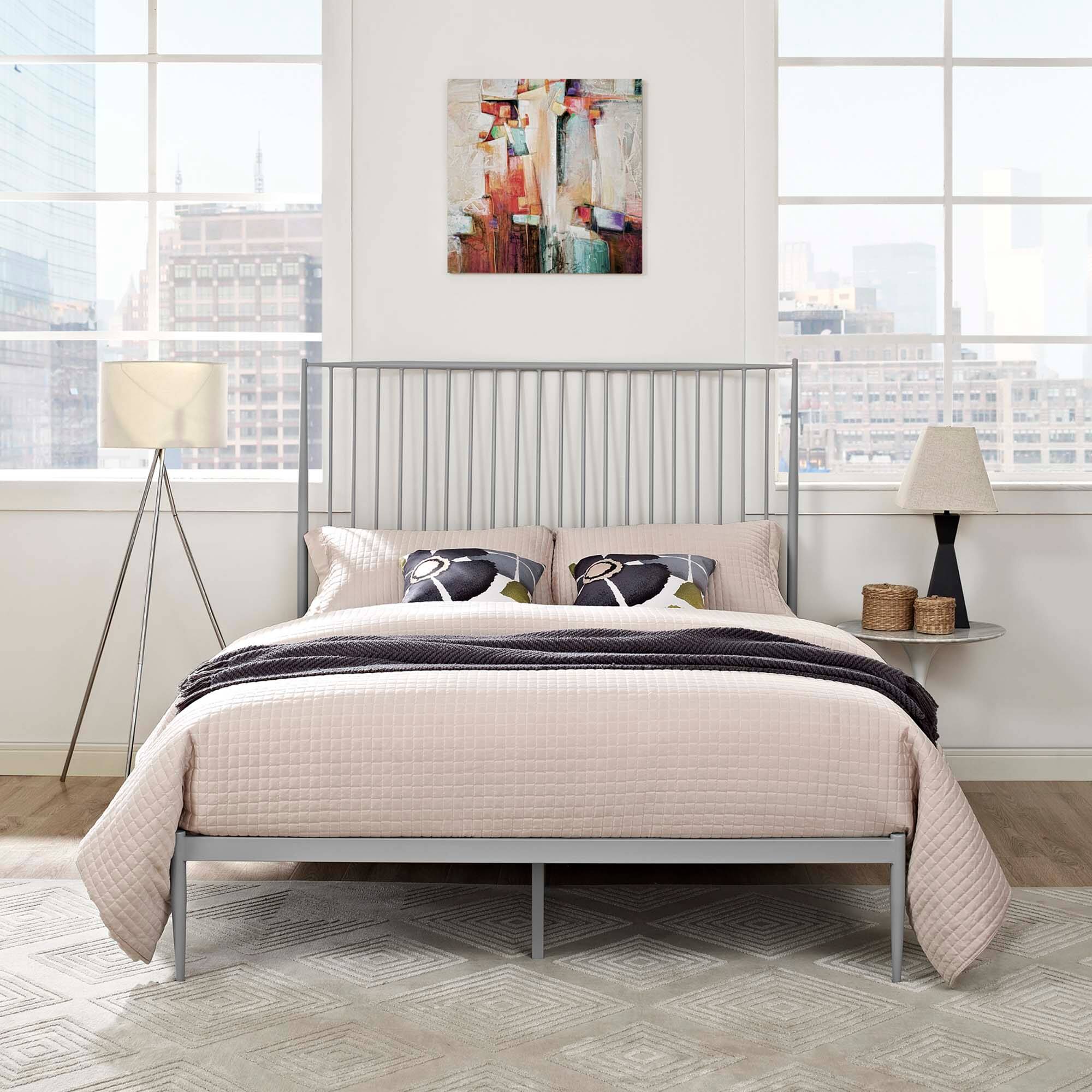 Alt View 3. Modway - Linnea Faux Leather Queen Bed - White.