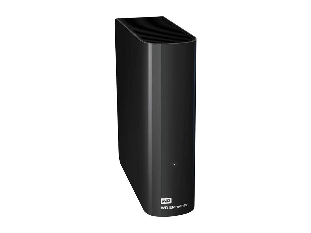 Left. Western Digital - WD Elements 14TB USB 3.0 Desktop External Hard Drive WDBWLG0140HBK-NESN Black - Black.