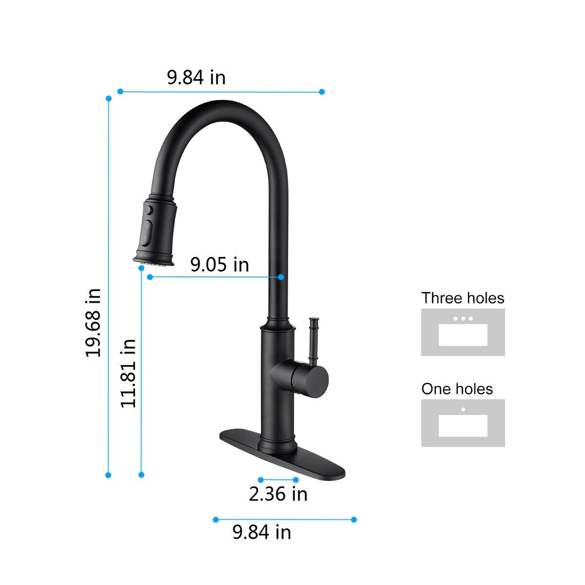 Ropilly Pull Out Kitchen Faucet Single Handle High Arc Swivel Spout for ...