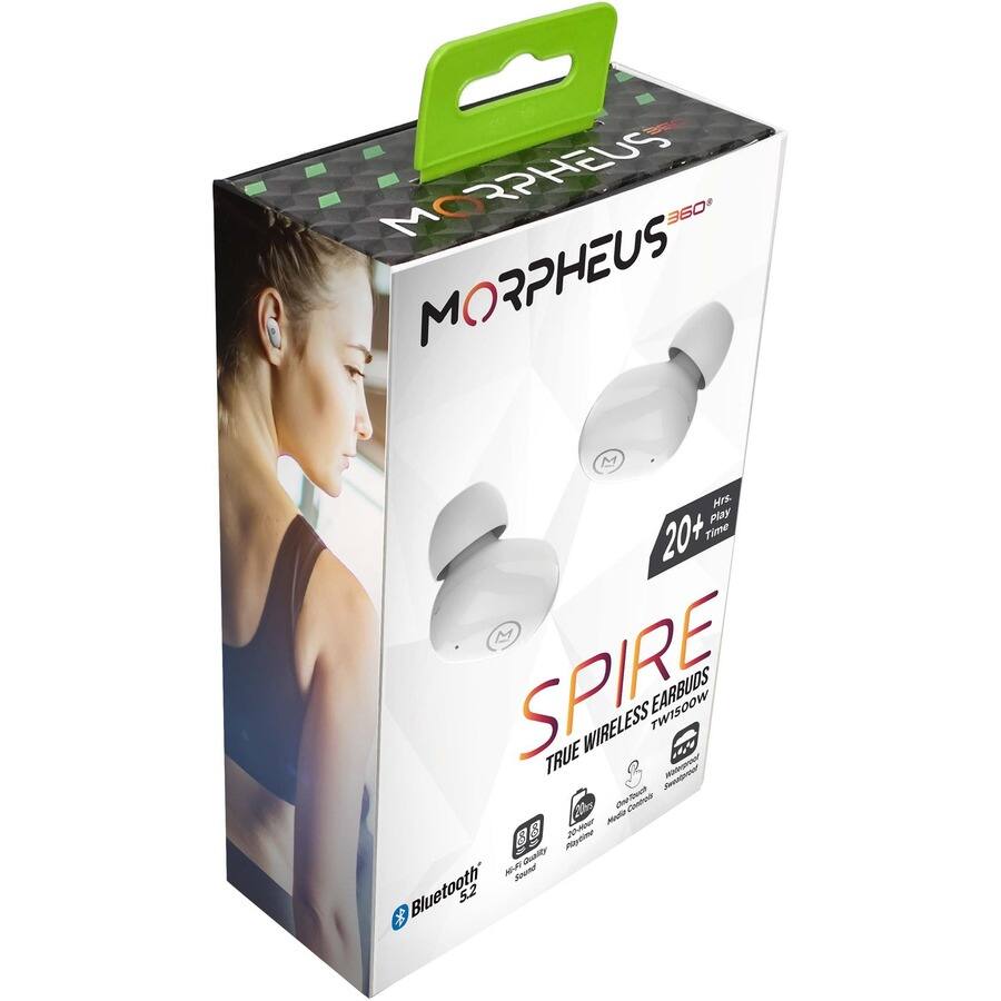 MORPHEUS  
360°  

SPIRE  
TRUE WIRELESS EARBUDS  
TWIS00W  

20+ Time  

Bluetooth 5.2  

Hi-Fi Clear Sound  
Waterproof  
One-Touch Pairing  
Wireless Charging  

MORPHEUS