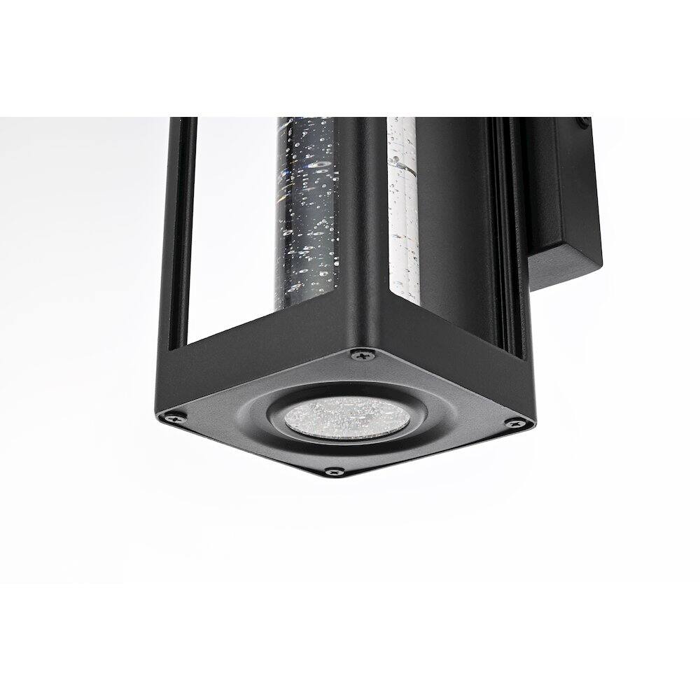 Alt View 2. Elegant Lighting - Amaris 10 inch LED Outdoor Wall sconce in Black - Black And Clear.