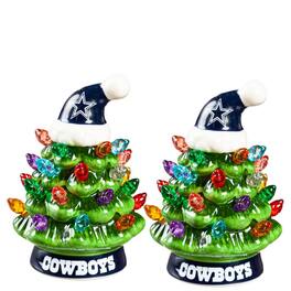Evergreen Enterprises - Dallas Cowboys 2-Pack 4" Ceramic LED Christmas Tree Set - Multicolor
