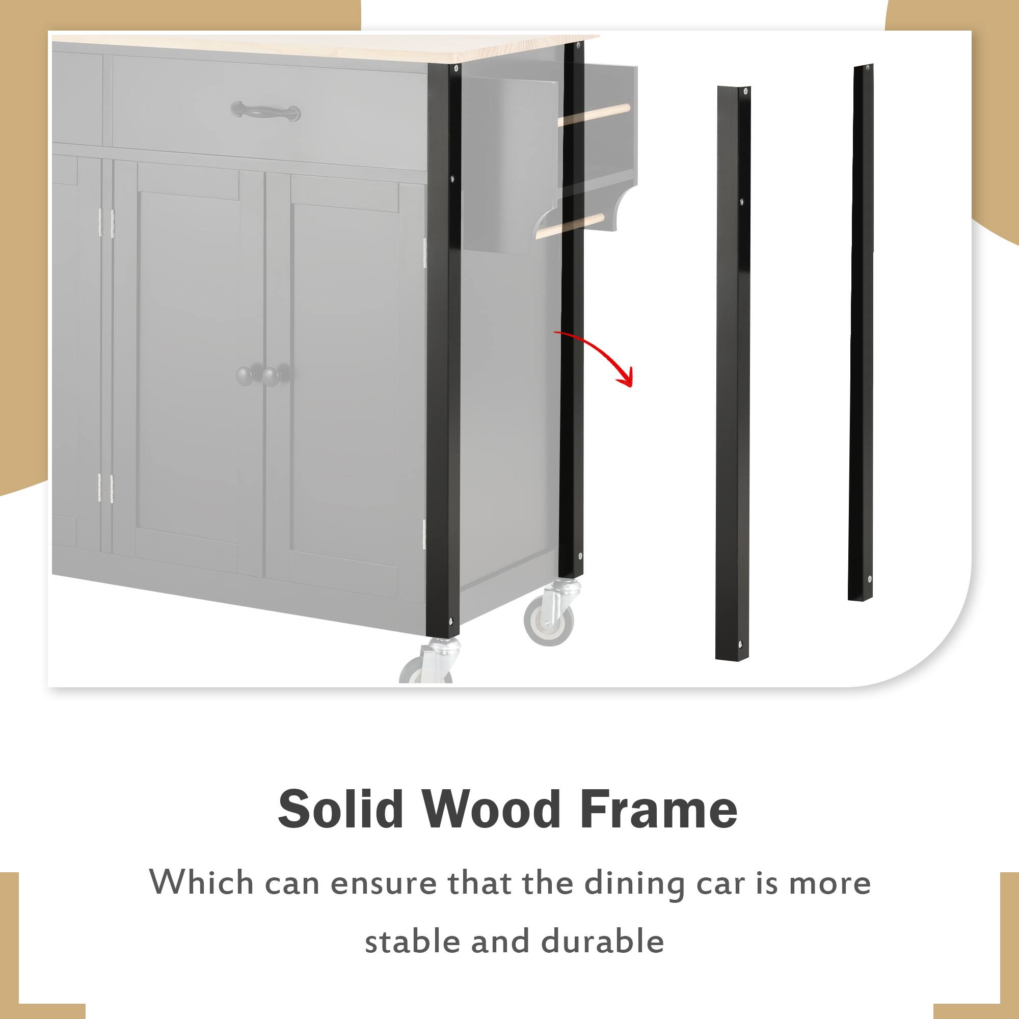Solid Wood Frame

Which can ensure that the dining car is more stable and durable